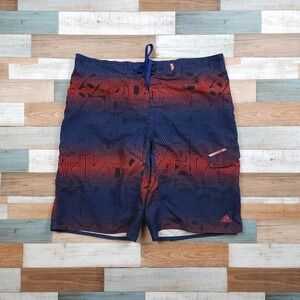 Adidas All Over Logo Graphic Print Board/Swim 22' Shorts Sz Large